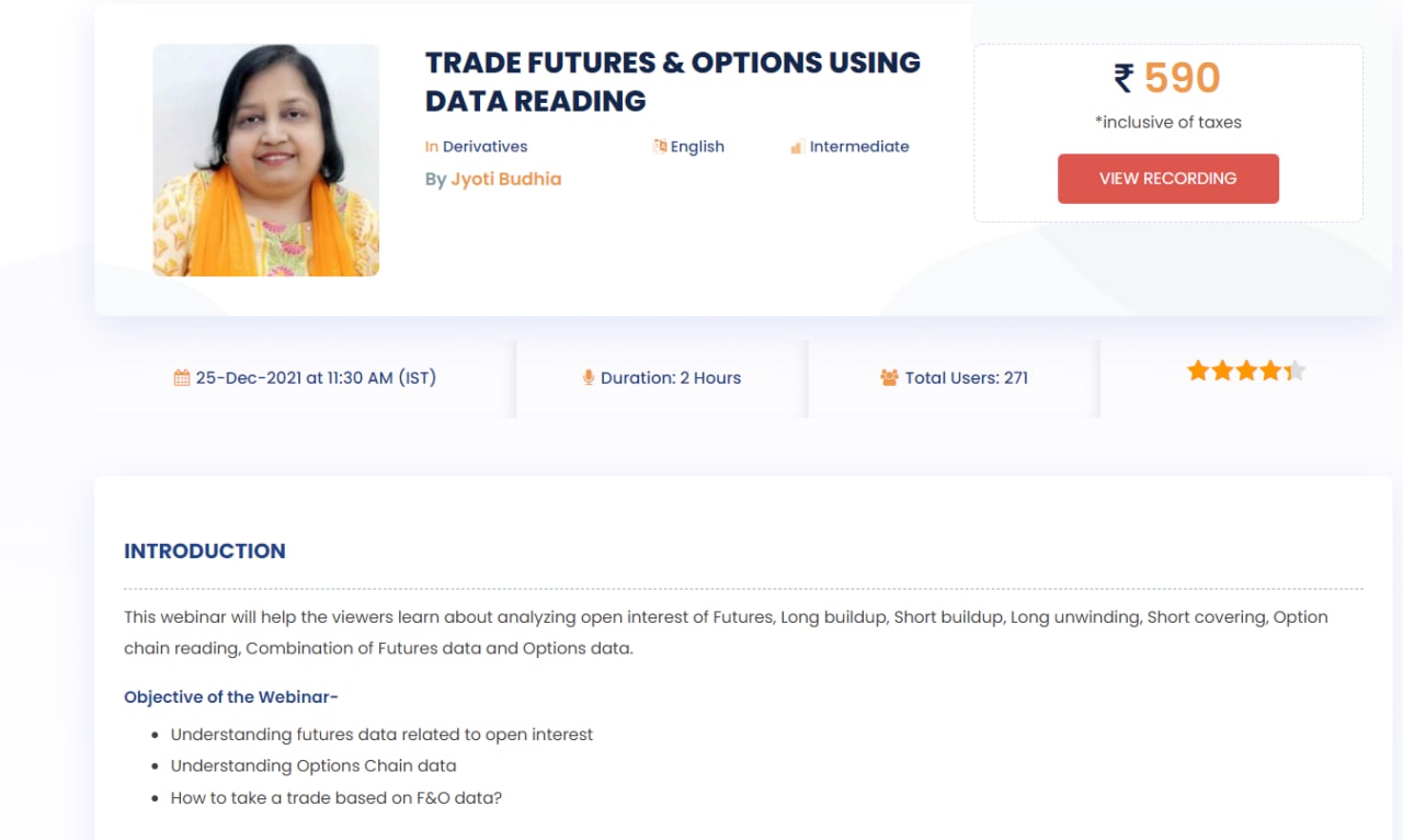 TRADE FUTURES & OPTIONS USING DATA READING - JYOTI BUDIA 2021 Course-Premium 1 TRADE FUTURES & OPTIONS USING DATA READING - JYOTI BUDIA 2021 Course-Premium