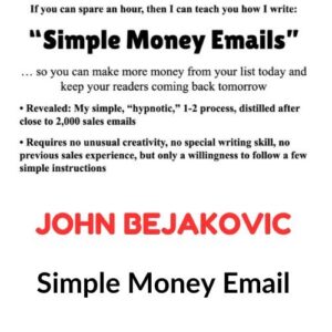 John Bejakovic – Simple Money Email