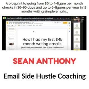 Sean Anthony – Email Side Hustle Coaching