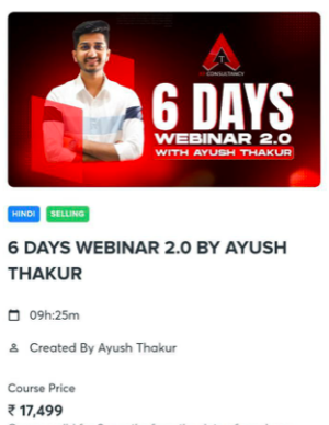 AYUSH THAKUR 6 DAYS WEBINAR 2.0 2024